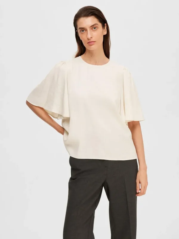 SELECTED SATIN BLUS Beige Outlet