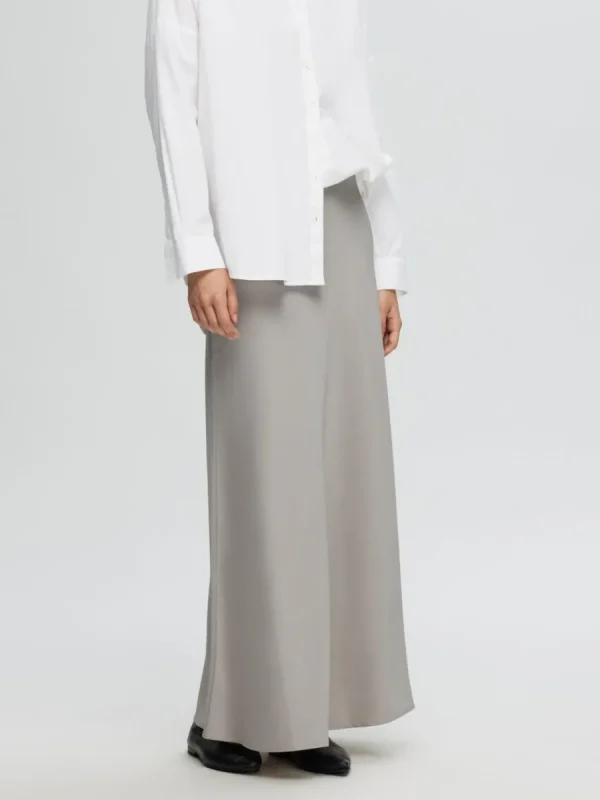 SELECTED SATIN MAXIKJOL Beige Outlet
