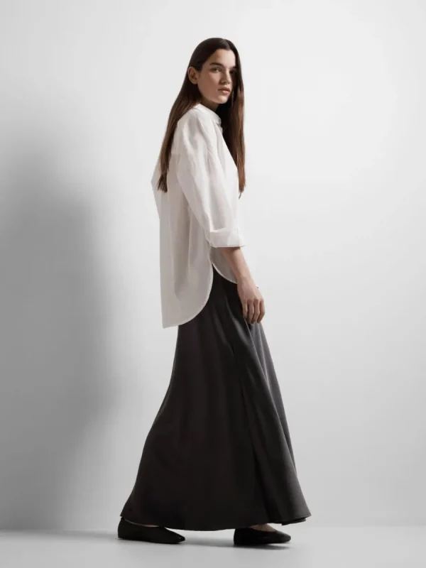SELECTED SATIN MAXIKJOL Black Sale
