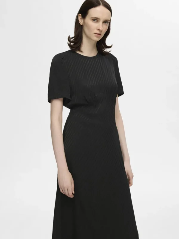 SELECTED SATIN MAXIKLÄNNING Black Shop