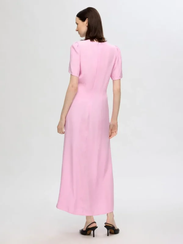 SELECTED SATIN MAXIKLÄNNING Pink New
