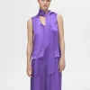 SELECTED SATIN MED ROSETT I HALSEN TOPP Purple Best