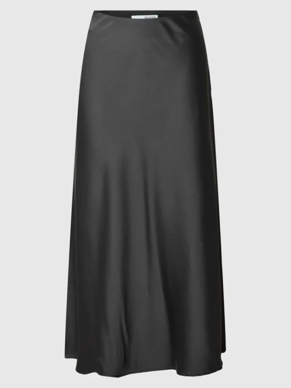 SELECTED SATIN MIDIKJOL Grey Cheap