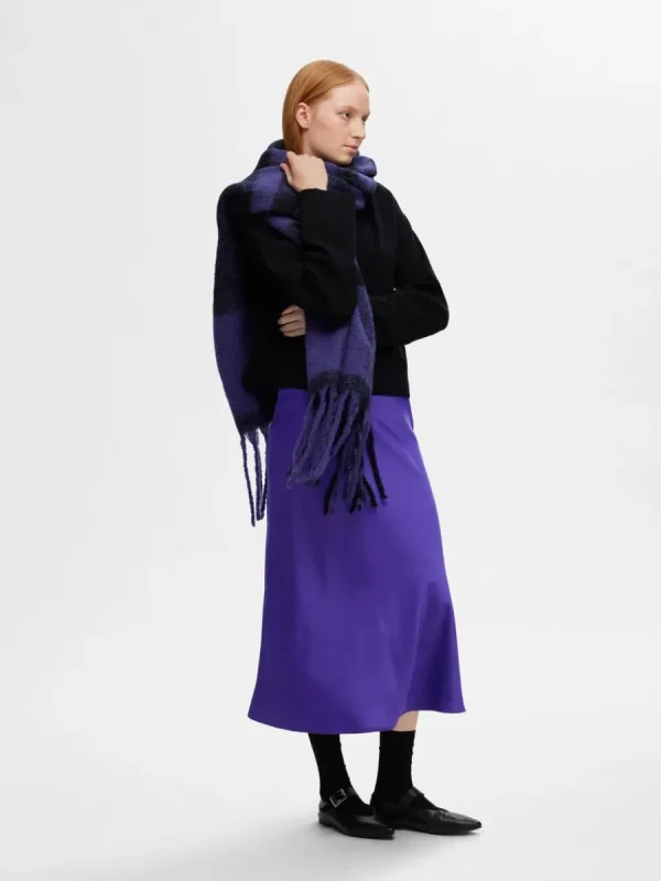 SELECTED SATIN MIDIKJOL Purple Flash Sale