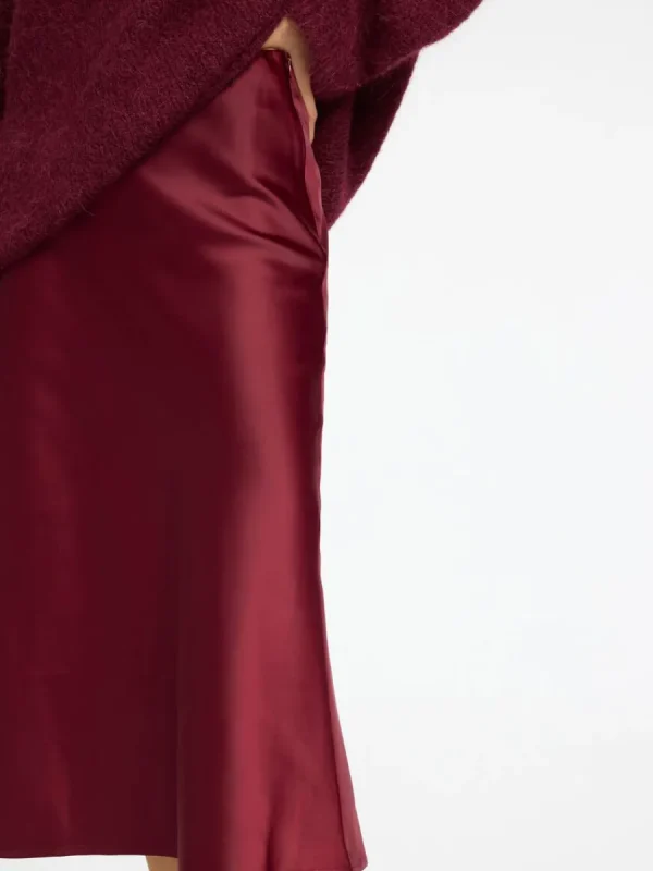 SELECTED SATIN MIDIKJOL Purple Flash Sale