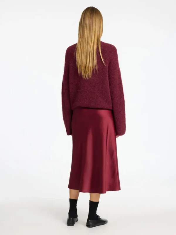 SELECTED SATIN MIDIKJOL Purple Flash Sale