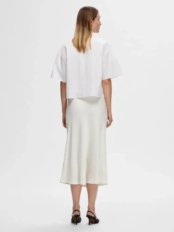 SELECTED SATIN MIDIKJOL Beige Store