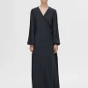 SELECTED SATIN OMLOTTKLÄNNING Blue Shop