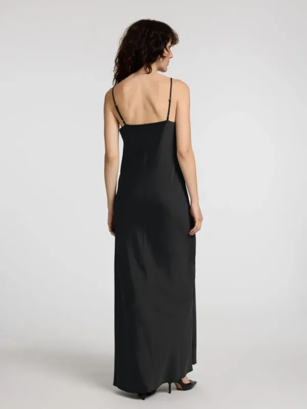 SELECTED SATINSPETS SLIP-KLÄNNING Black Shop