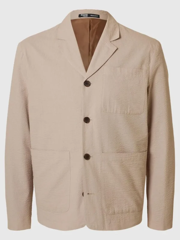 SELECTED SEERSUCKER AV HYBRIDBOMULL KAVAJ Beige Discount