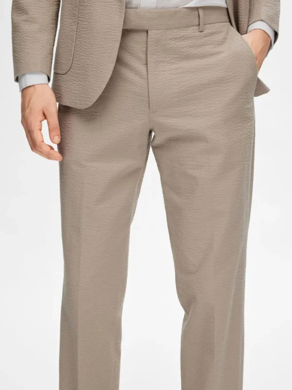 SELECTED SEERSUCKER KOSTYMBYXOR Beige Best Sale