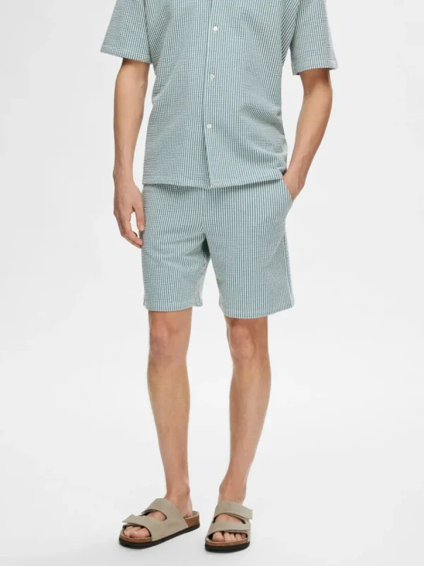 SELECTED SEERSUCKER SHORTS Blue Store