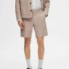SELECTED SEERSUCKER SHORTS Beige Fashion