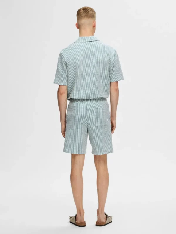 SELECTED SEERSUCKER SHORTS Blue Store