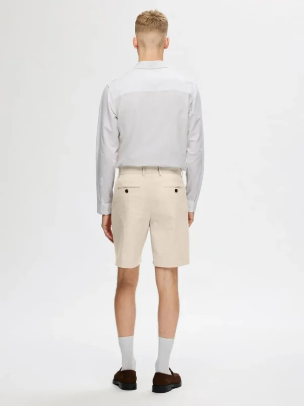 SELECTED SEERSUCKER SHORTS Beige Fashion