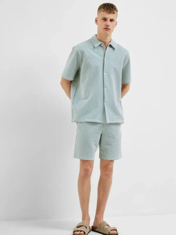 SELECTED SEERSUCKER SHORTS Blue Store