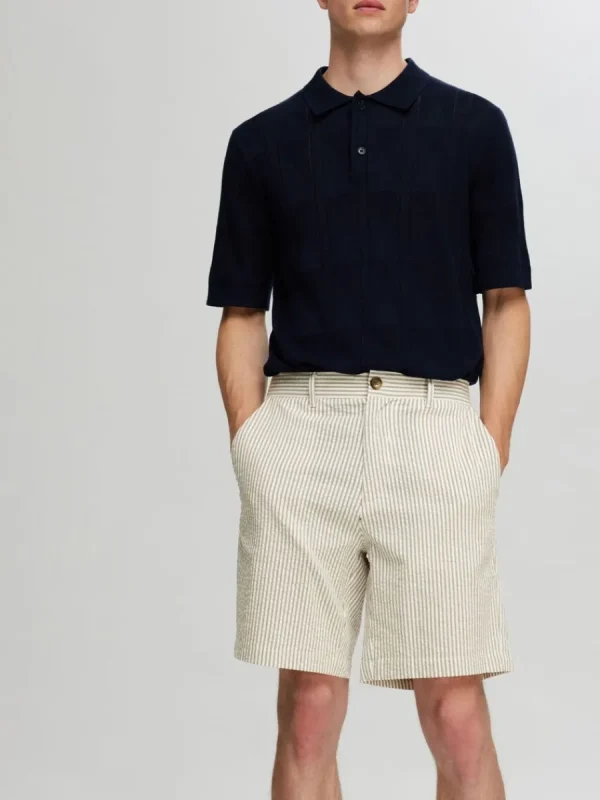 SELECTED SEERSUCKER SHORTS Green Sale