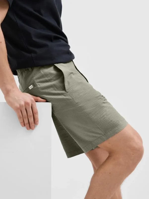 SELECTED SEERSUCKER SHORTS Green New