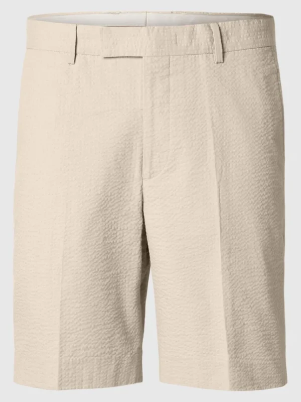 SELECTED SEERSUCKER SHORTS Beige Fashion