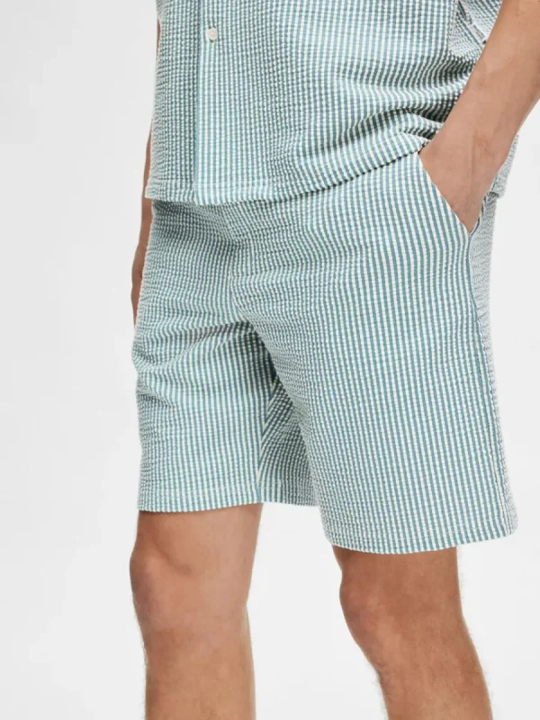 SELECTED SEERSUCKER SHORTS Blue Store