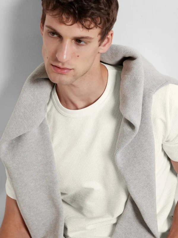 SELECTED SEERSUCKER T-SHIRT White Cheap