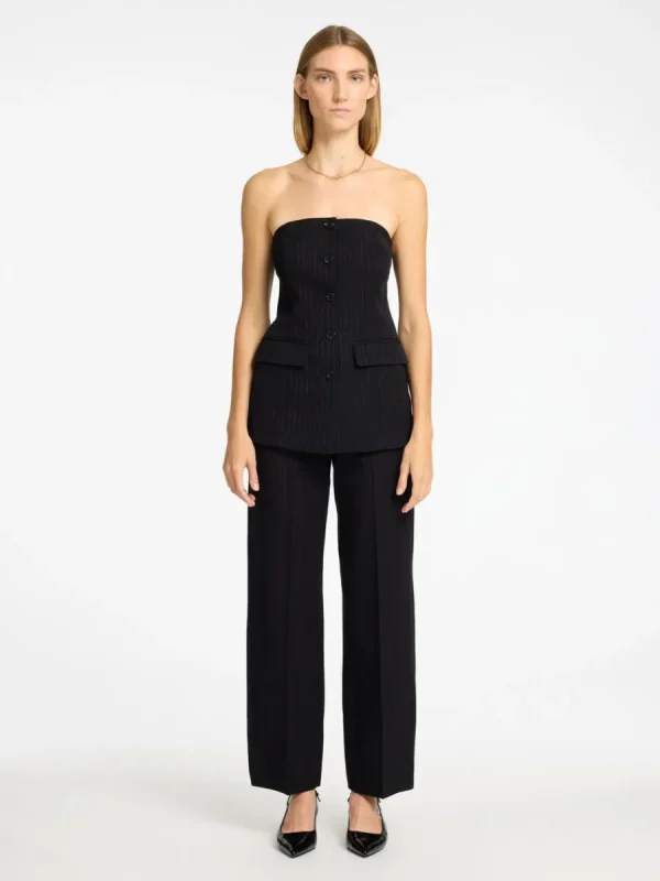 SELECTED SILVERKRITSTRECKSRANDIG BYXOR MED VIDA BEN Black Hot