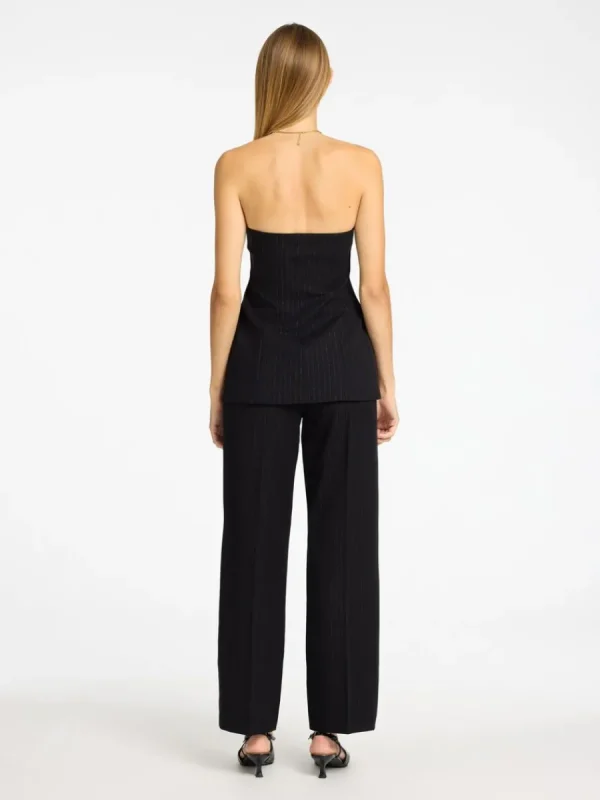 SELECTED SILVERKRITSTRECKSRANDIG BYXOR MED VIDA BEN Black Hot