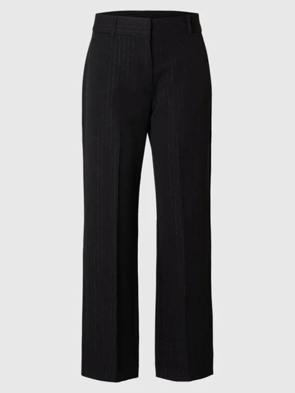 SELECTED SILVERKRITSTRECKSRANDIG BYXOR MED VIDA BEN Black Hot