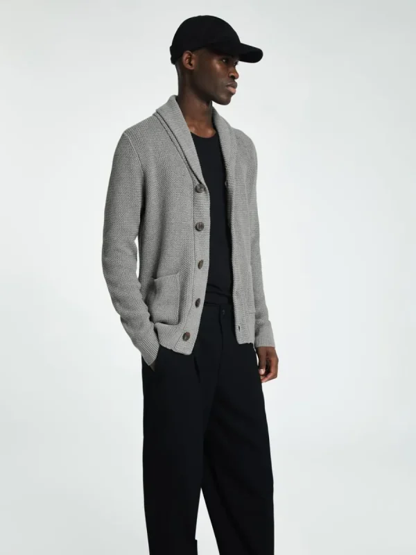 SELECTED SJALKRAGE STICKAD KOFTA Grey Clearance
