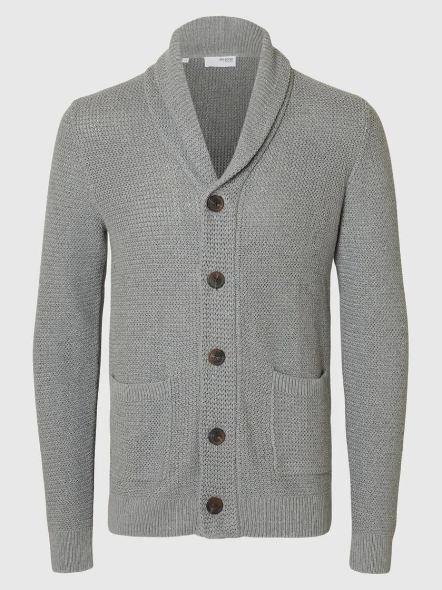 sjalkrage_stickad_kofta_4-1.webp SELECTED SJALKRAGE STICKAD KOFTA Grey Clearance