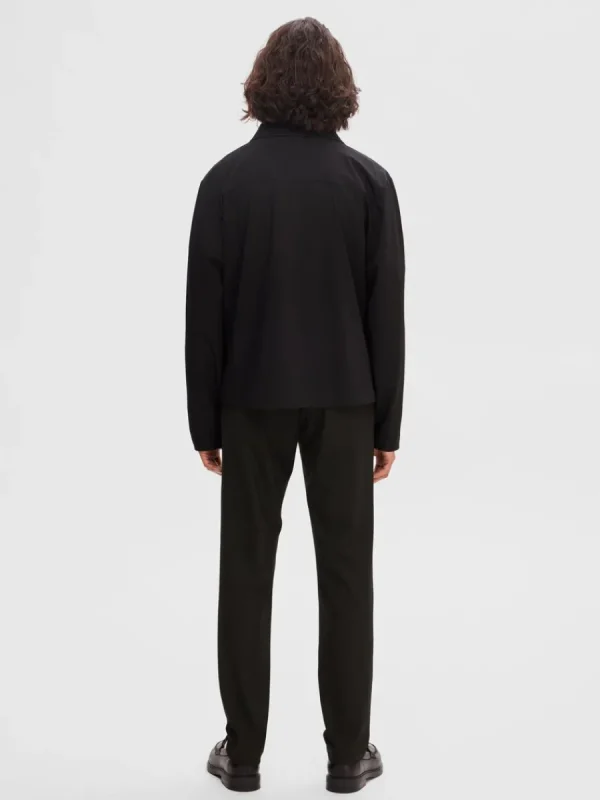 SELECTED SKRÄDDARSYDD BLIXTLÅSFÖRSEDD JACKA Black Cheap
