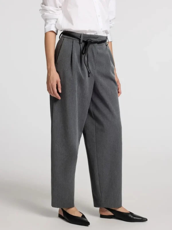 SELECTED SKRÄDDARSYDDA - BARREL FIT-BYXOR Grey Cheap