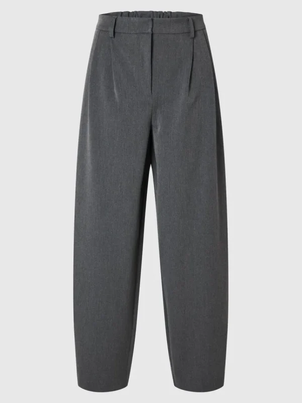 SELECTED SKRÄDDARSYDDA - BARREL FIT-BYXOR Grey Cheap