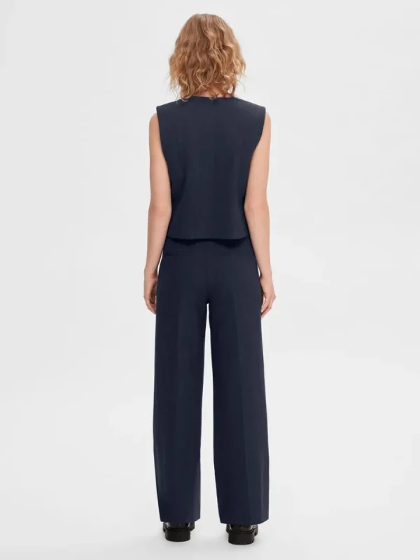 SELECTED SKRÄDDARSYDDA - BYXOR MED VIDA BEN Blue Shop