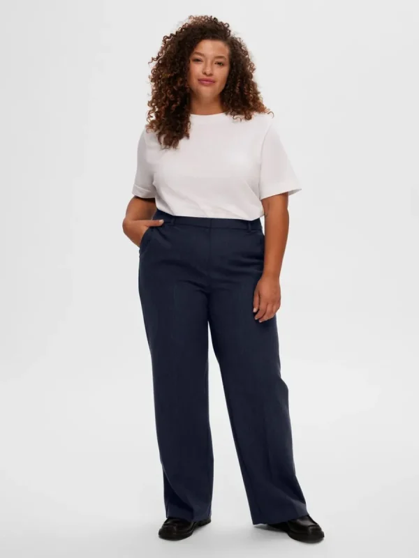 SELECTED SKRÄDDARSYDDA - BYXOR MED VIDA BEN Blue Shop