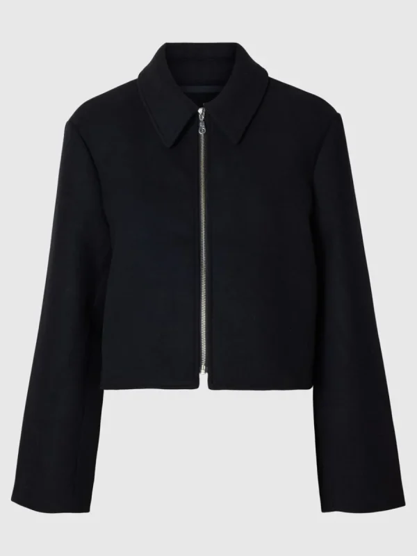 SELECTED SKRÄDDARSYDDA - KORT JACKA Blue Best Sale