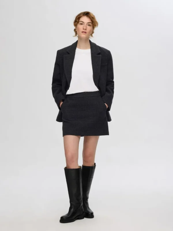 SELECTED SKRÄDDARSYDDA - MINIKJOL Grey Best Sale