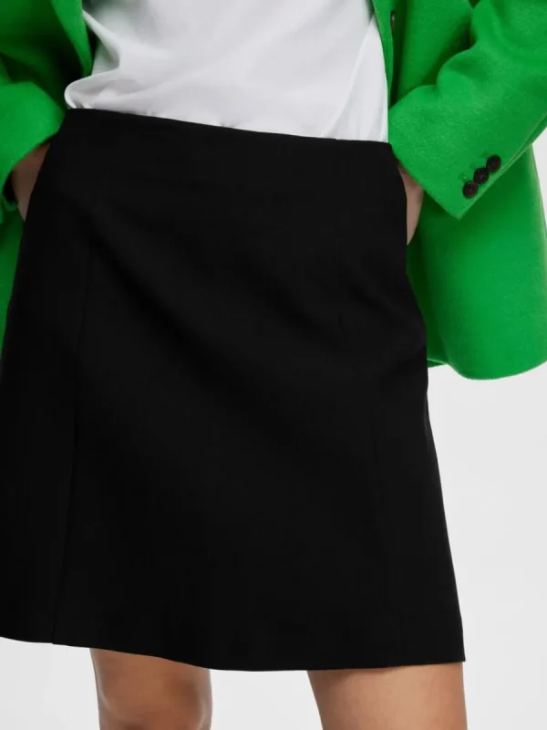 SELECTED SKRÄDDARSYDDA - MINIKJOL Black Cheap