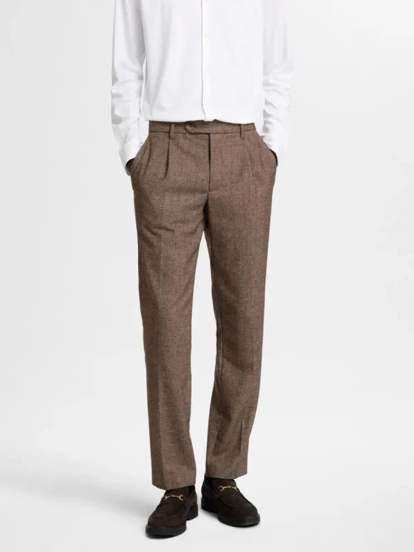 SELECTED SKRÄDDARSYDDA - RAKA BYXOR Brown Best
