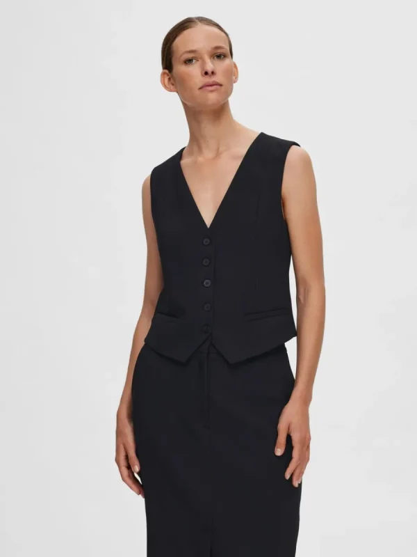 SELECTED SKRÄDDARSYDDA - VÄST Black Cheap