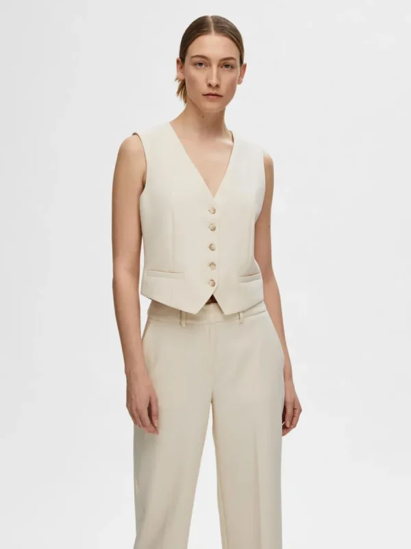 SELECTED SKRÄDDARSYDDA - VÄST Beige Online