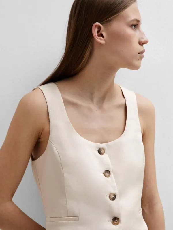 SELECTED SKRÄDDARSYDDA - VÄST Beige Outlet