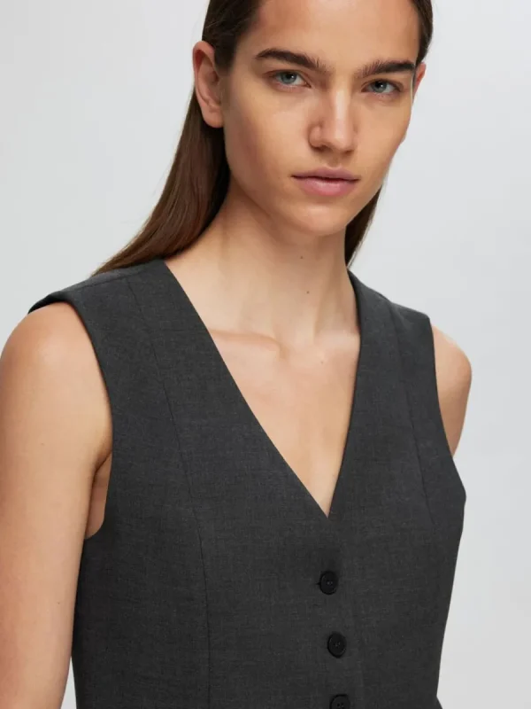 SELECTED SKRÄDDARSYDDA - VÄST Grey Best
