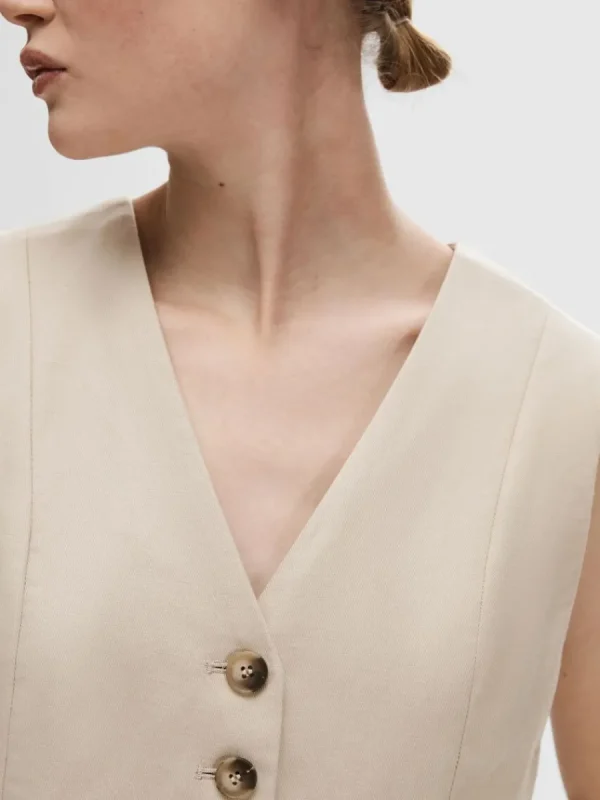 SELECTED SKRÄDDARSYDDA - VÄST Beige Cheap
