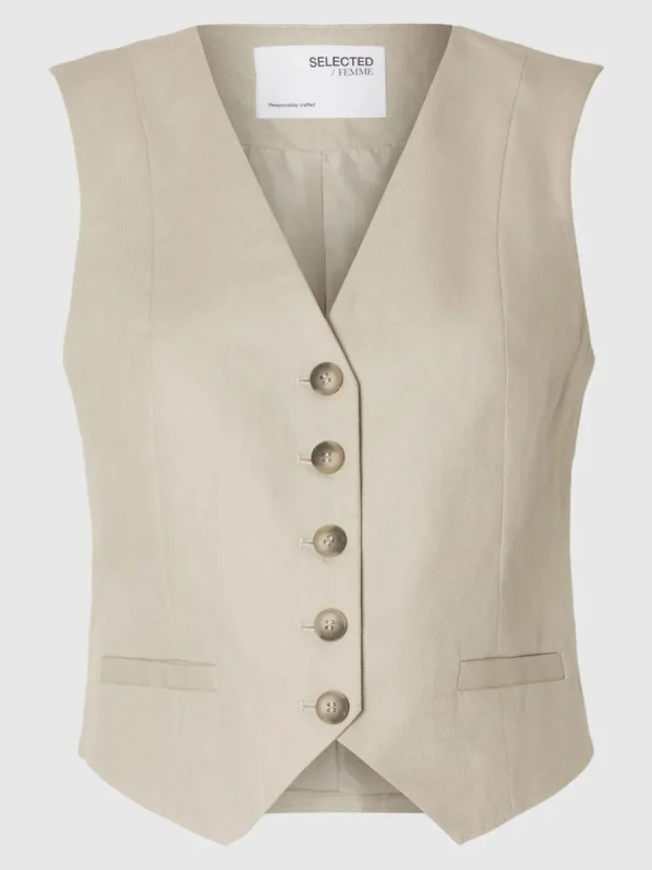 SELECTED SKRÄDDARSYDDA - VÄST Beige Cheap