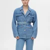 SELECTED SKÄRPFÖRSEDD JEANSJACKA Blue Shop