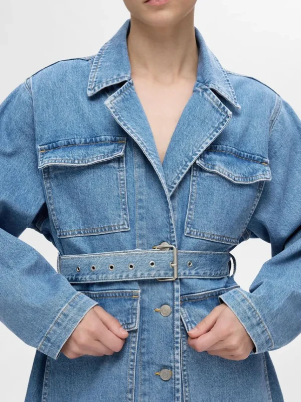 SELECTED SKÄRPFÖRSEDD JEANSJACKA Blue Shop