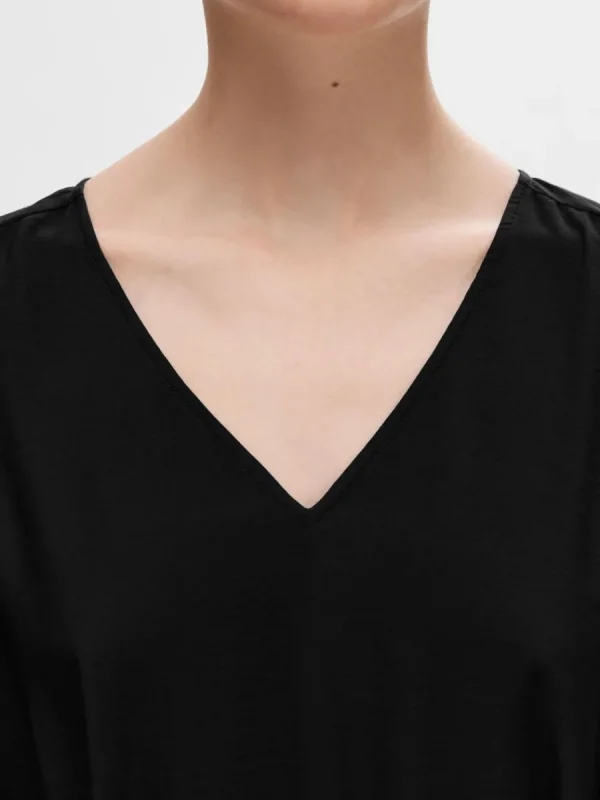 SELECTED SKÄRPFÖRSEDD MAXIKLÄNNING Black Clearance