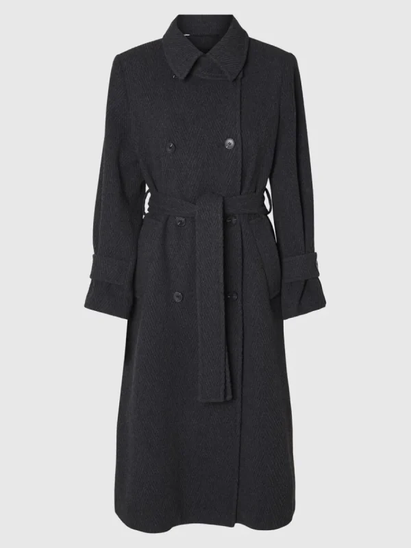 SELECTED SKÄRPFÖRSEDD TRENCHCOAT Grey Cheap