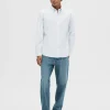 SELECTED SLIM FIT BOMULL SKJORTA Blue Discount